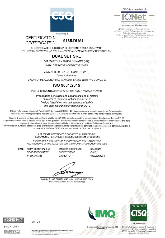 Certificato ISO 9001